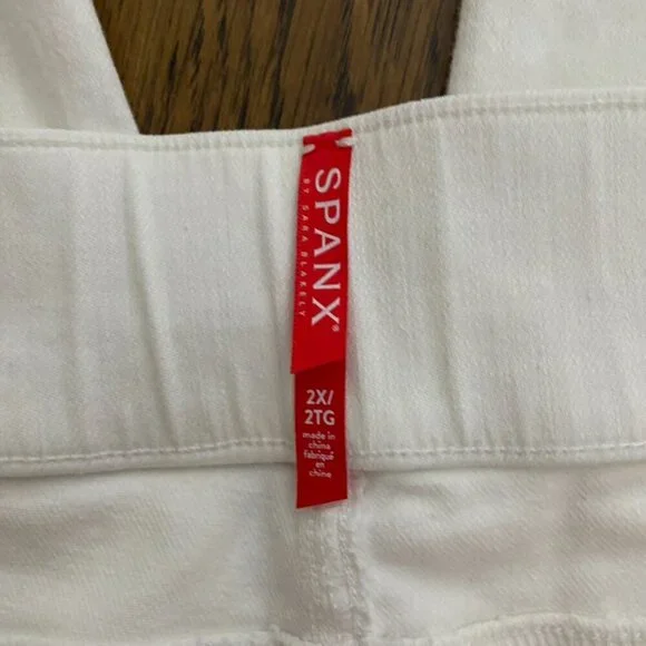 Spanx Cropped flare white pants size 2X women's wide elastic waist NWT - Picture 8 of 9